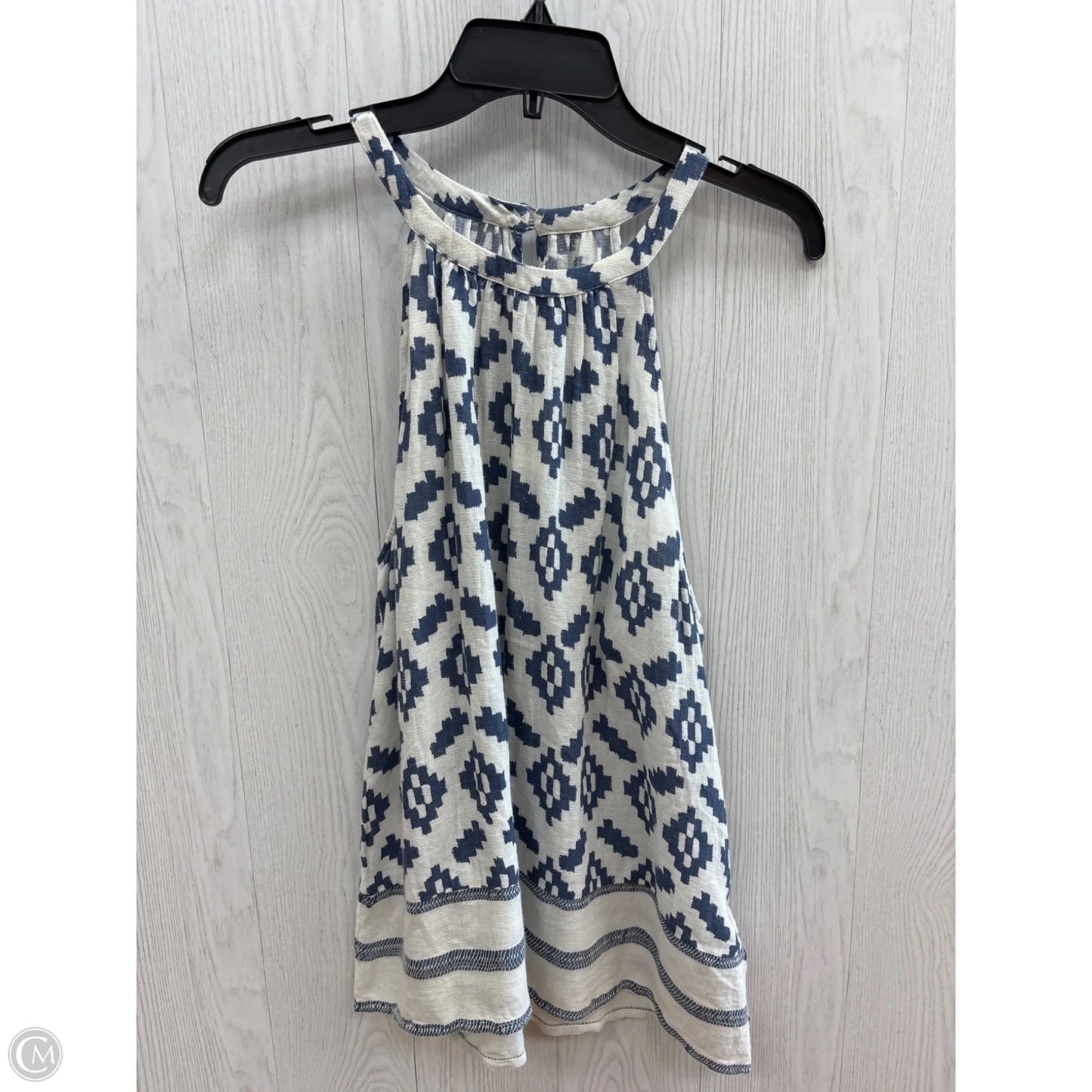 Tank Top By Lucky Brand In Blue & Cream, Size: L
