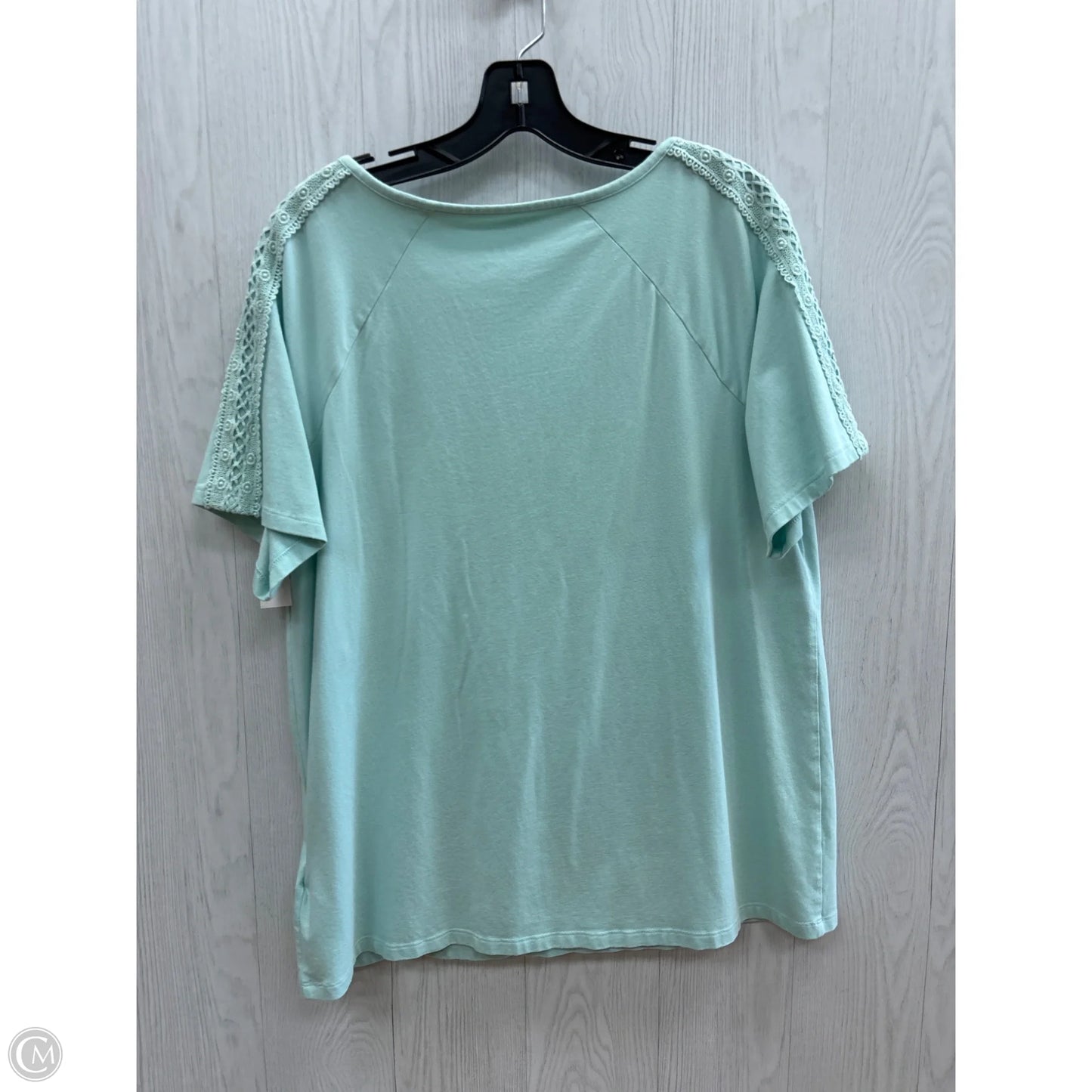 Top Short Sleeve By Denim And Company In Mint, Size: M