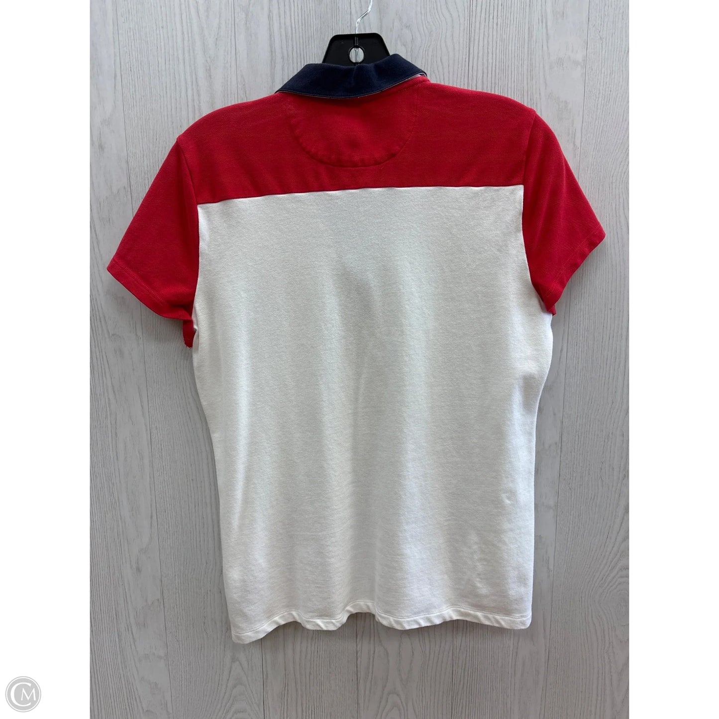 Top Short Sleeve By Nautica In Red & White, Size: L