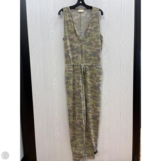 Jumpsuit By Bobbie Brooks In Camouflage Print, Size: L