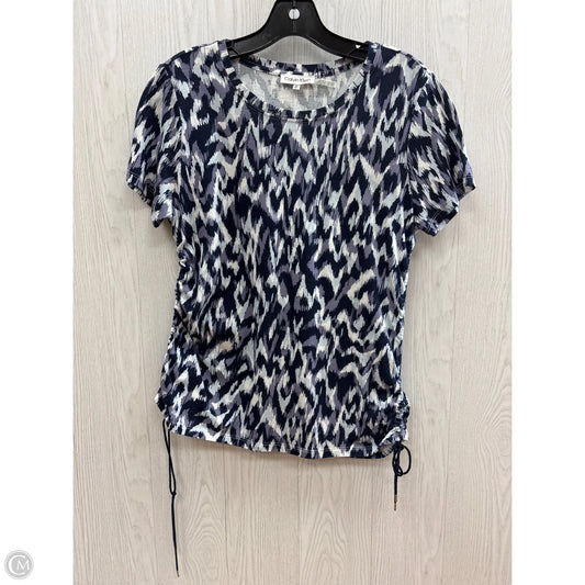 Top Short Sleeve By Calvin Klein In Blue & Purple, Size: S