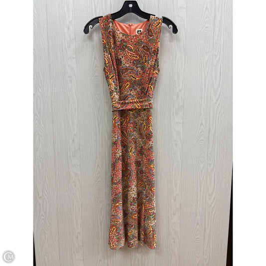 Dress Casual Midi By Anne Klein In Orange & Pink, Size: 4
