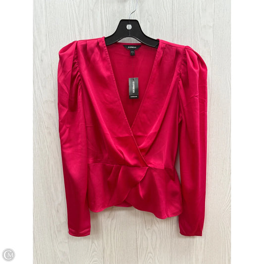 Top Long Sleeve By Express In Pink, Size: S