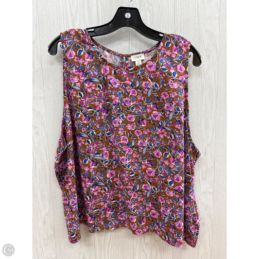 Top Sleeveless By J. Crew In Purple & Tan, Size: 3x