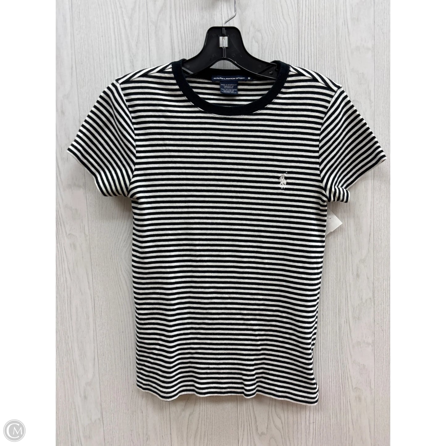 Top Short Sleeve By Ralph Lauren In Striped Pattern, Size: M