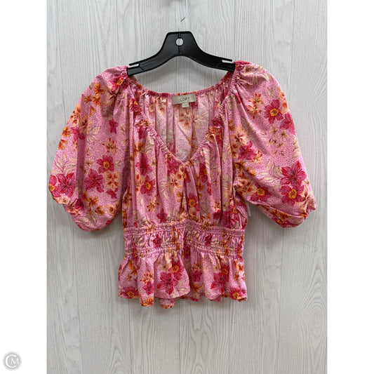 Top Short Sleeve By Loft In Pink, Size: S