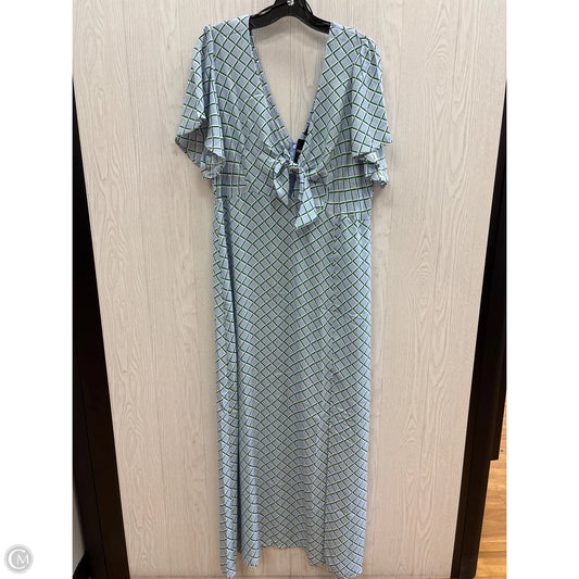 Dress Casual Maxi By Forever 21 In Blue & Green, Size: 2x