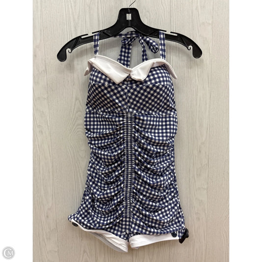 Swimsuit By Clothes Mentor In Blue & White, Size: Xl