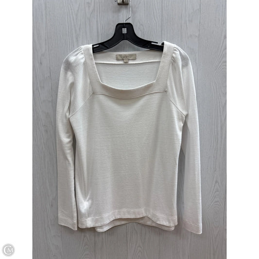 Top Long Sleeve Basic By Loft In White, Size: S