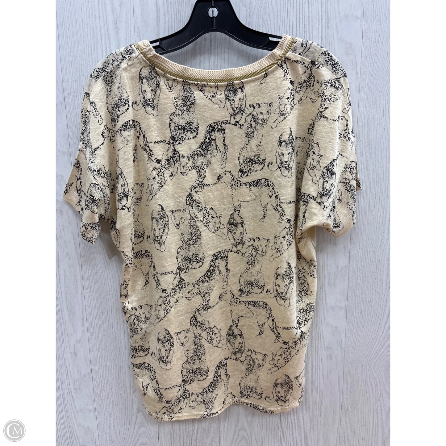 Top Short Sleeve By Chicos In Tan, Size: M