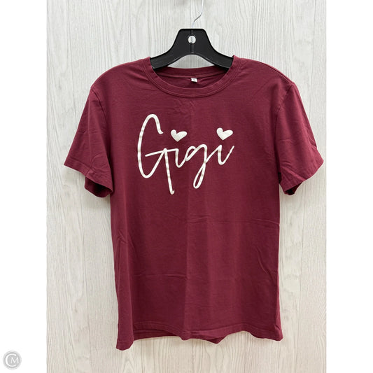 Top Short Sleeve Basic By Clothes Mentor In Maroon, Size: M