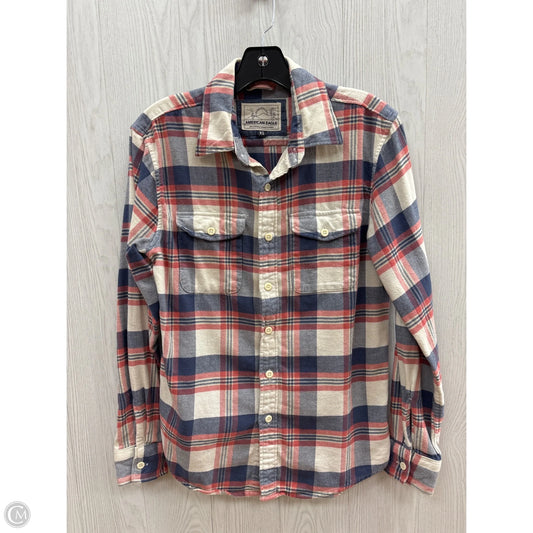 Top Long Sleeve By American Eagle In Plaid Pattern, Size: Xs