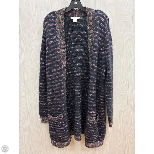 Sweater Cardigan By Christopher And Banks In Blue & Green, Size: L