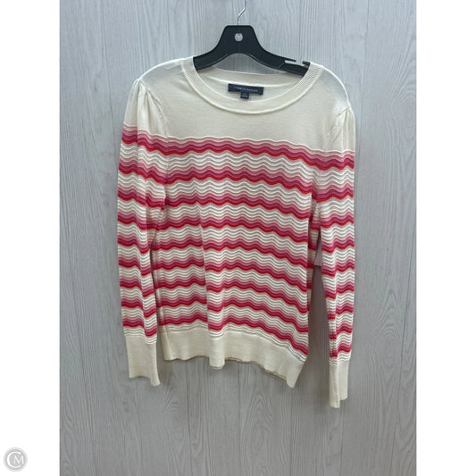 Sweater By Tommy Hilfiger In Pink & White, Size: L