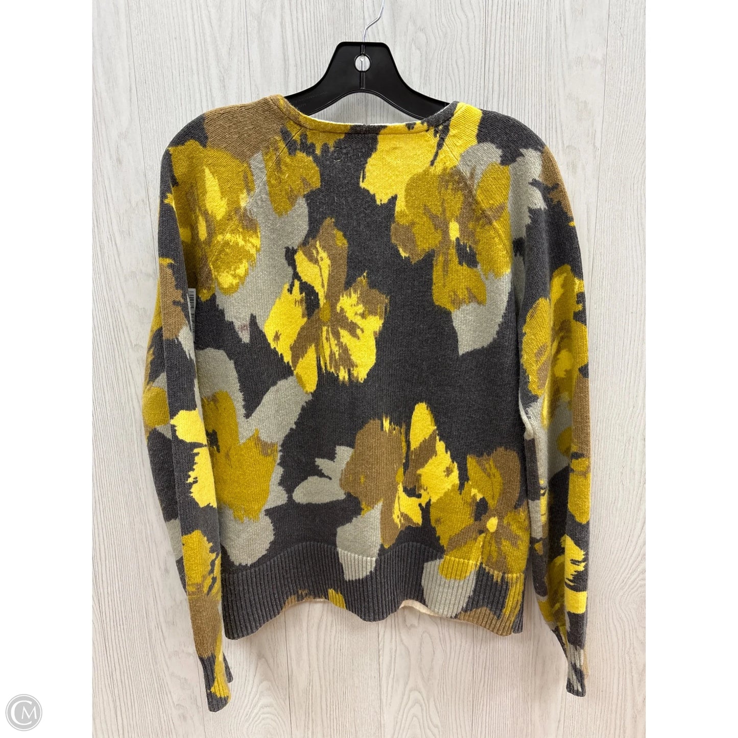 Sweater By Loft In Grey & Yellow, Size: S
