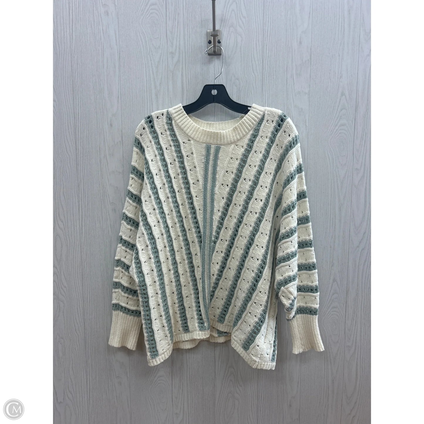Sweater By Maurices In Cream & Green, Size: Xl