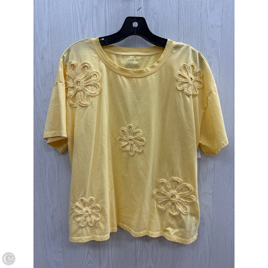 Top Short Sleeve By Talbots In Yellow, Size: Xl
