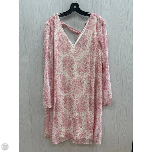 Dress Casual Midi By Inc In Pink & White, Size: Xl