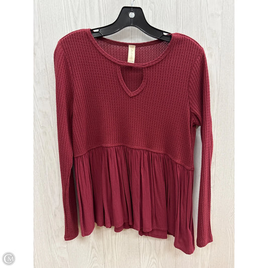Top Long Sleeve By Altard State In Wine, Size: S