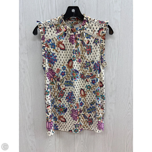 Top Sleeveless By Loft In Floral Print, Size: S