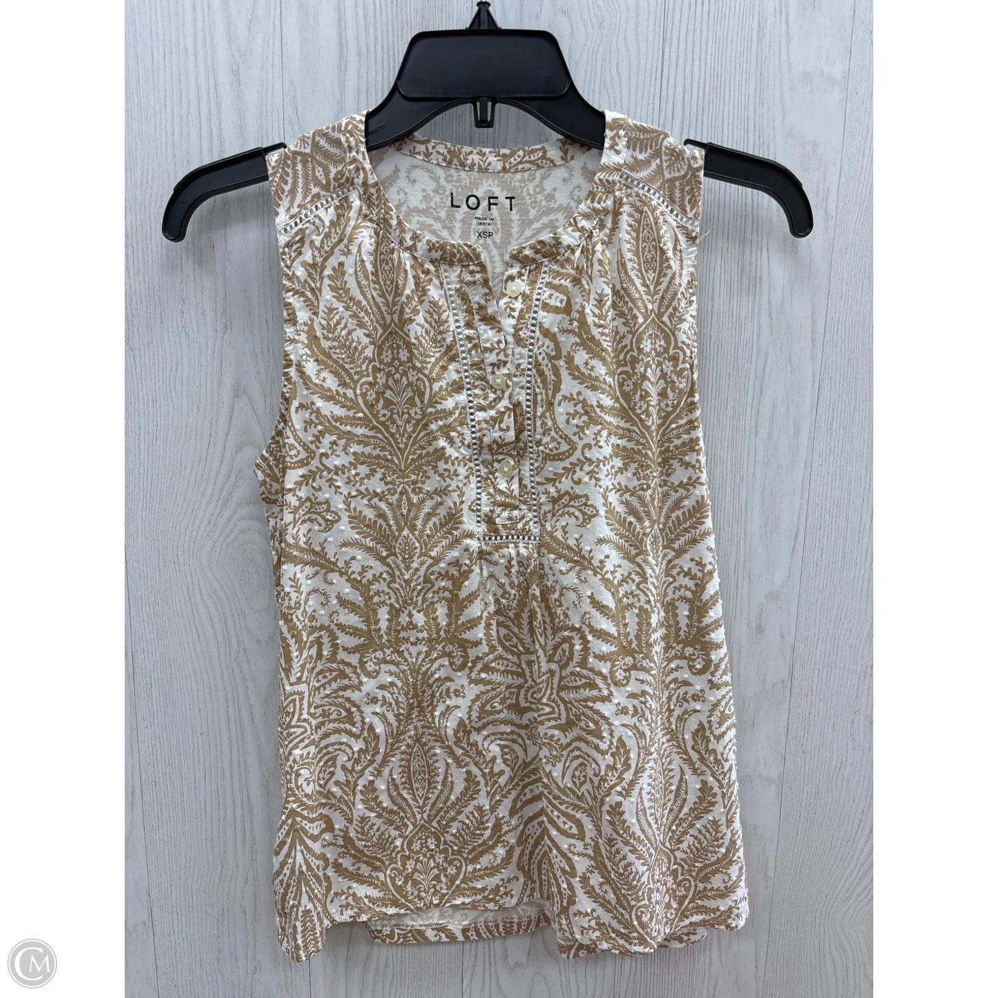 Top Sleeveless By Loft In Tan, Size: Xs