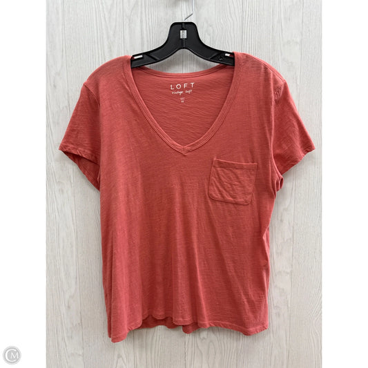 Top Short Sleeve Basic By Loft In Orange, Size: M