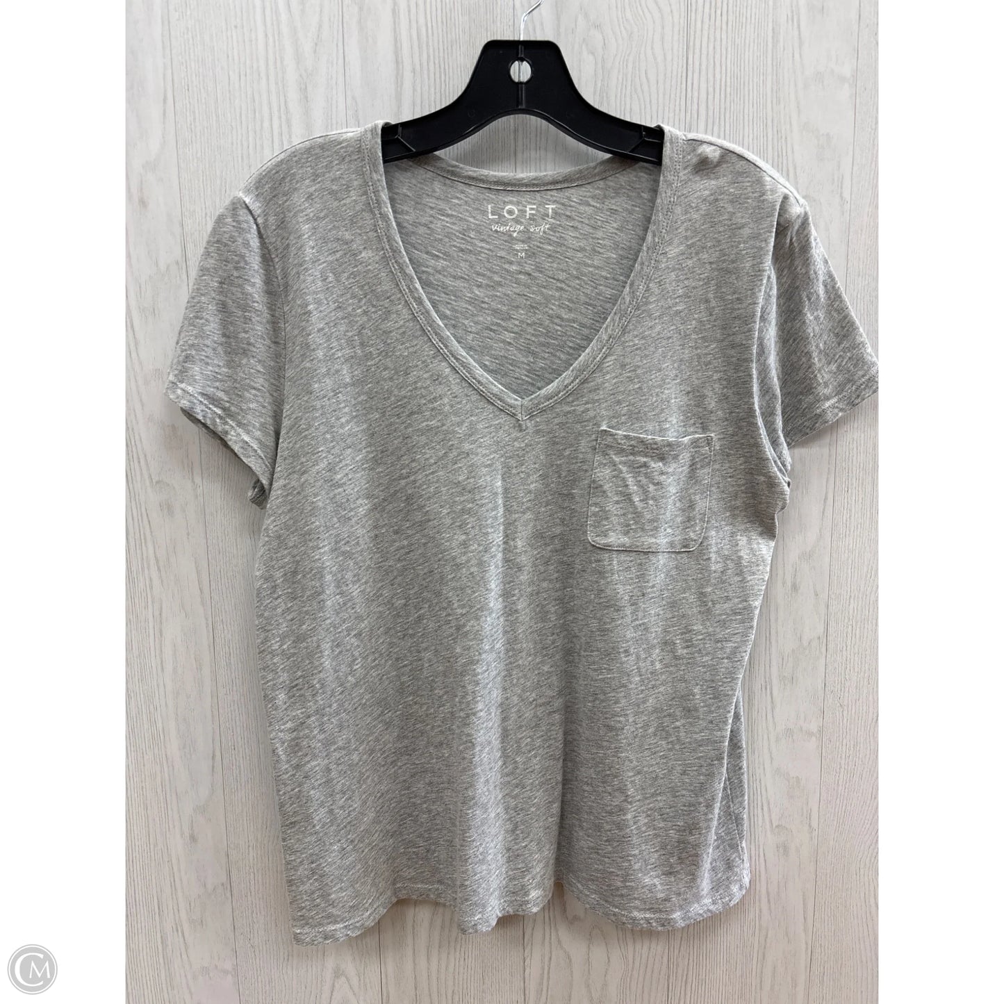 Top Short Sleeve Basic By Loft In Grey, Size: M