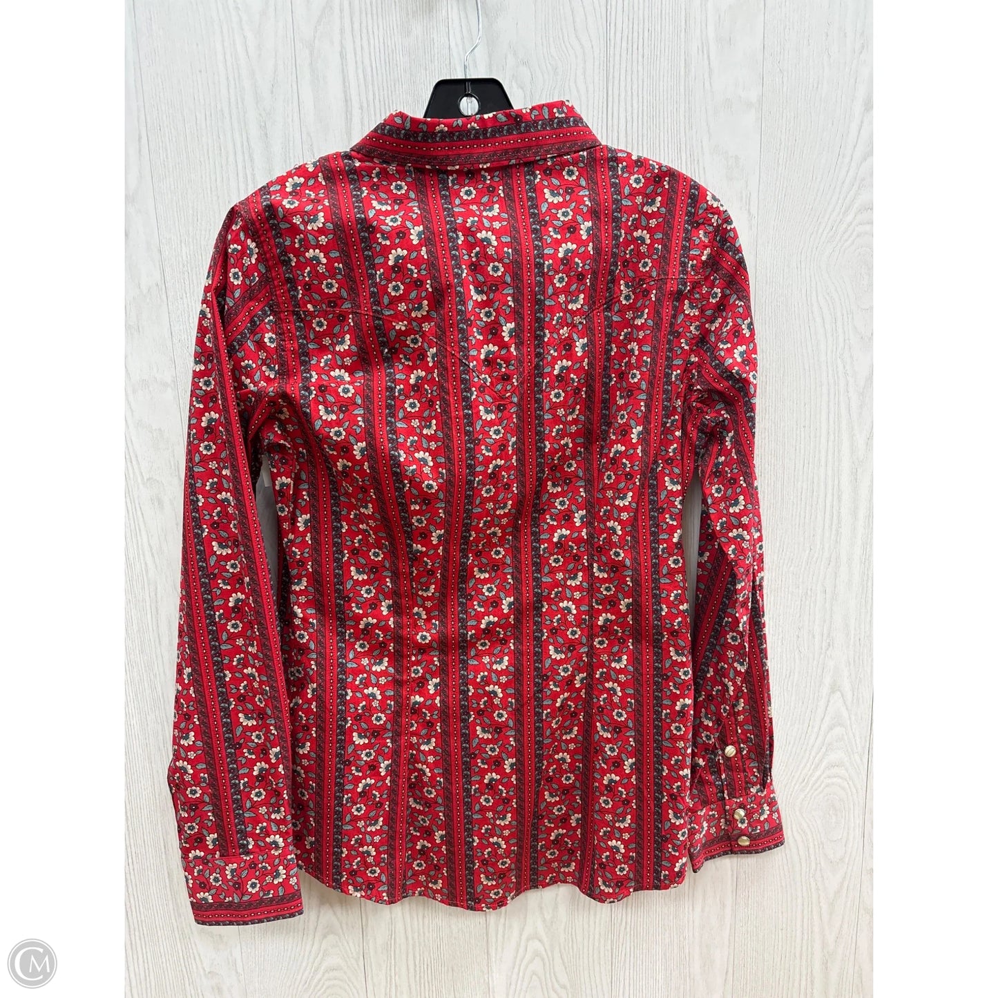 Top Long Sleeve By Wrangler In Red, Size: Xs