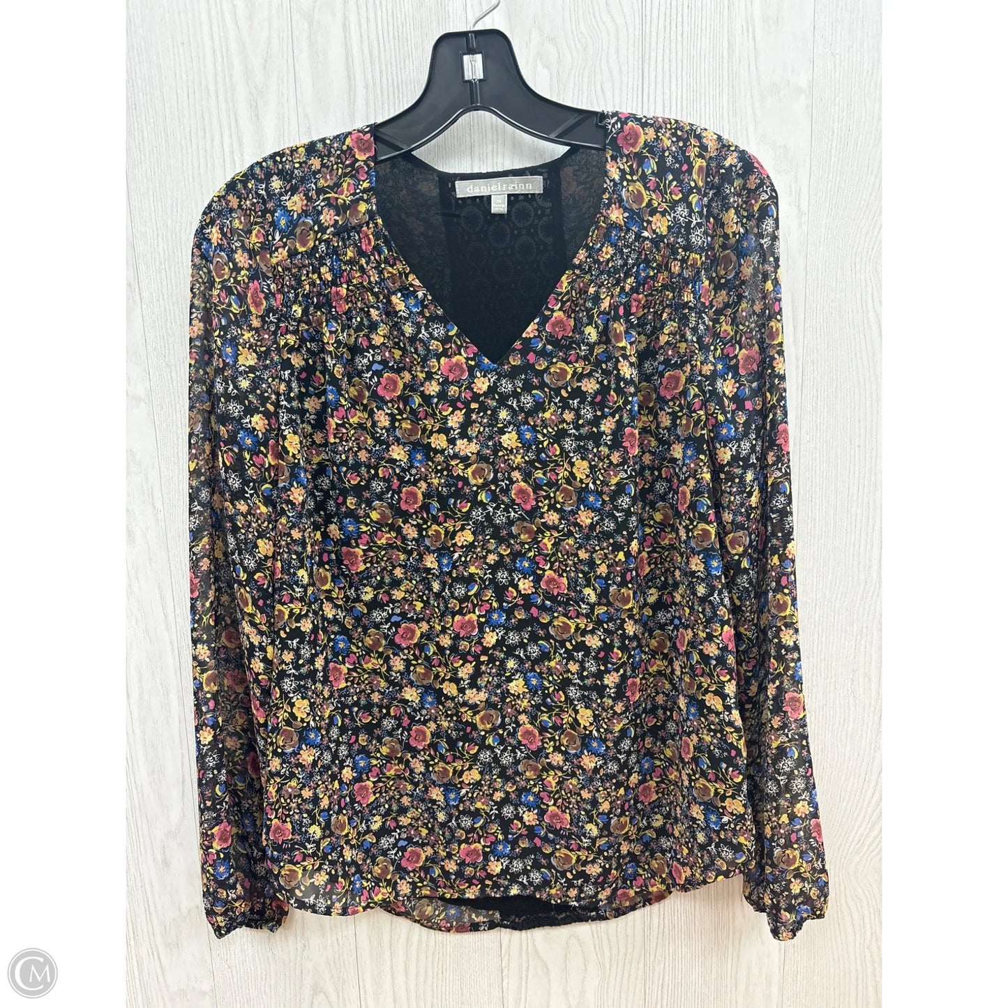 Top Long Sleeve By Daniel Rainn In Floral Print, Size: Xs