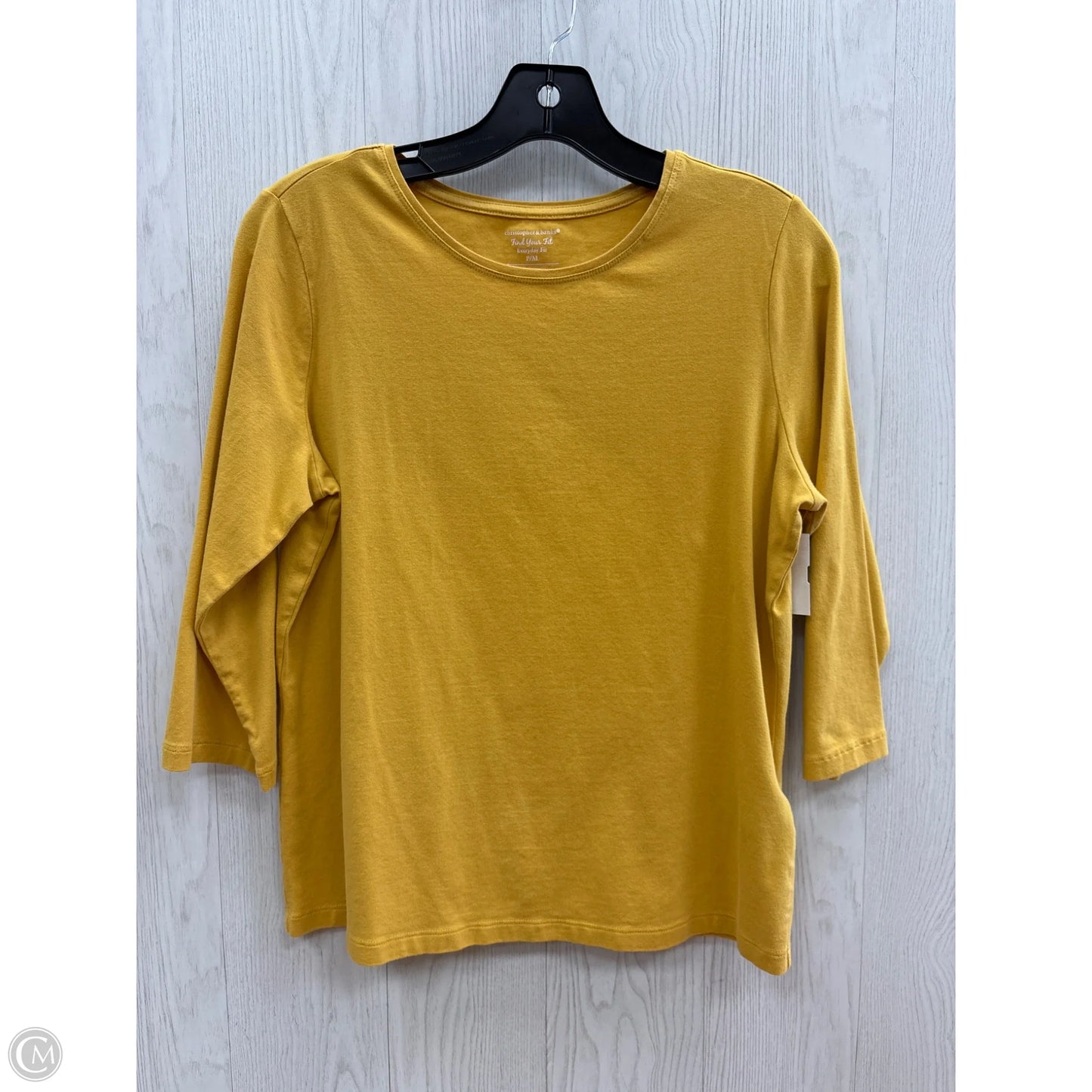 Top Short Sleeve Basic By Cj Banks In Yellow, Size: Mp