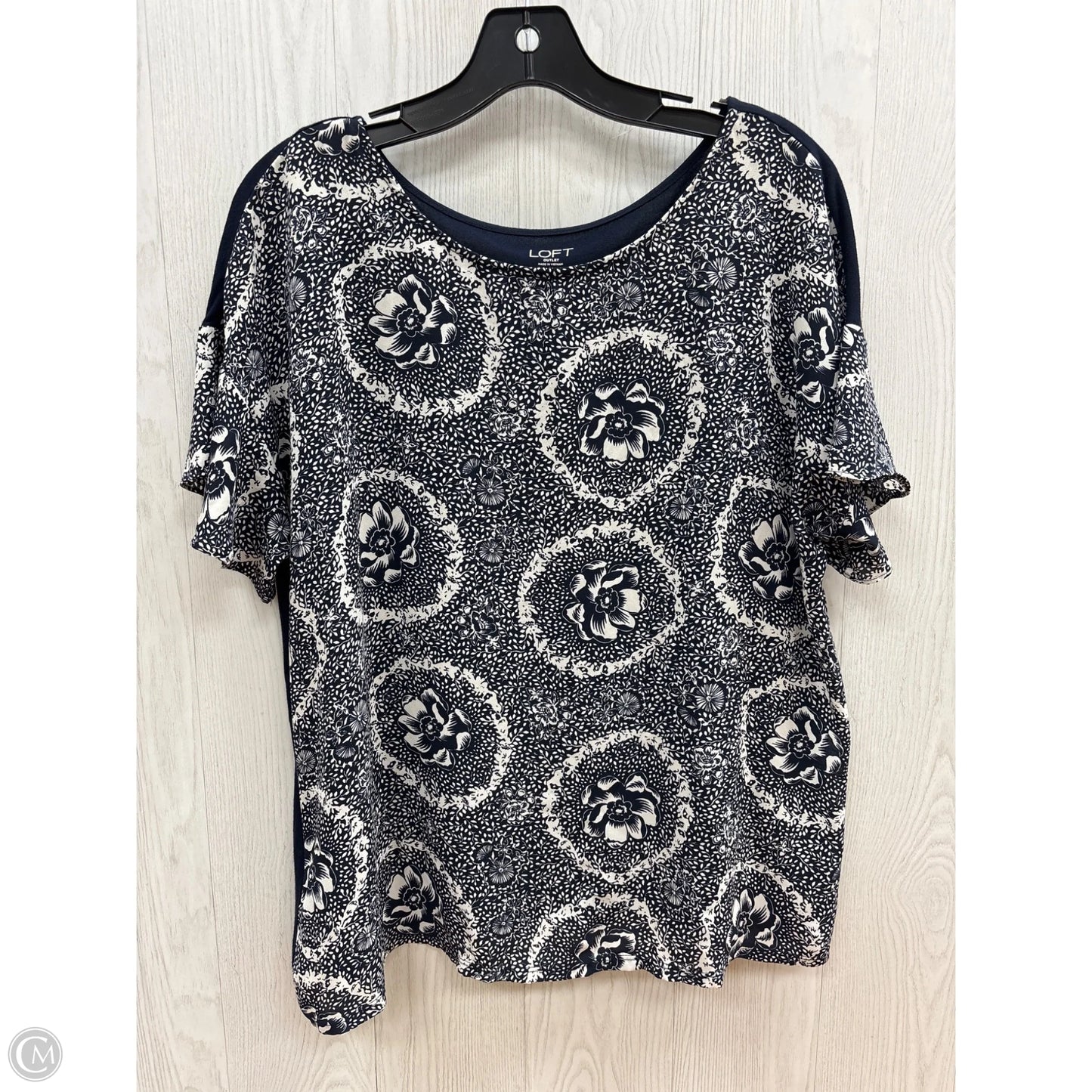 Top Short Sleeve By Loft In Blue, Size: L