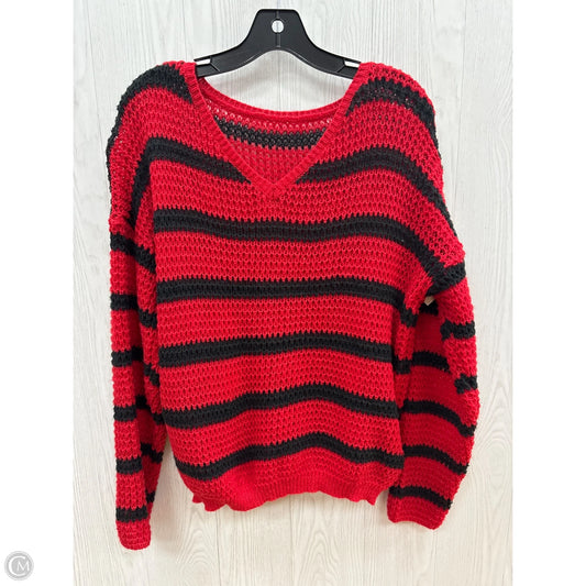 Sweater By Shein In Black & Red, Size: M