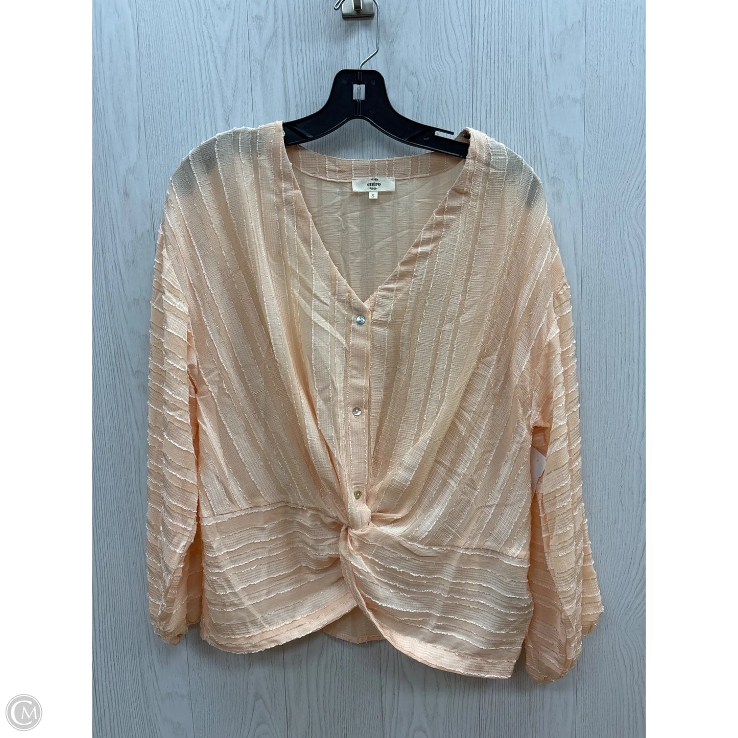 Top Long Sleeve By Entro In Peach, Size: S