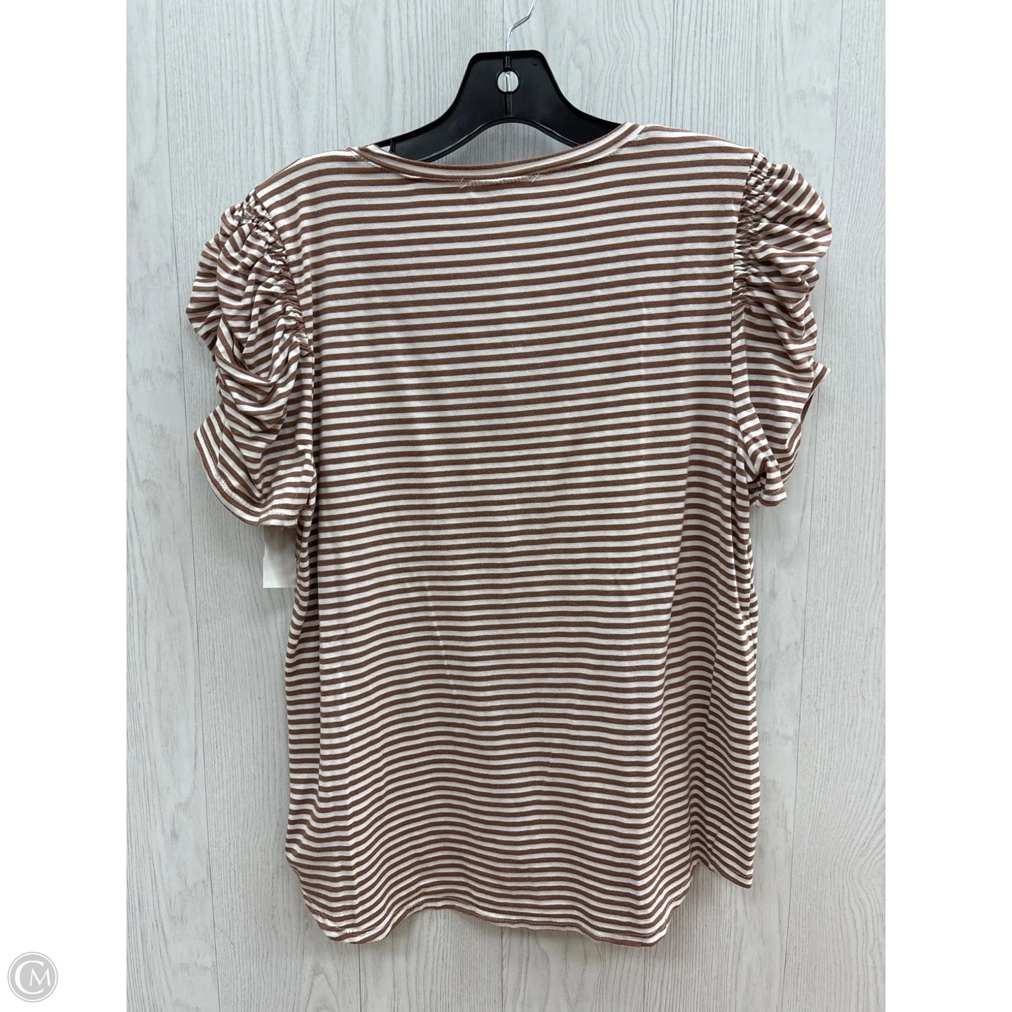 Top Short Sleeve By Green Envelope In Striped Pattern, Size: M