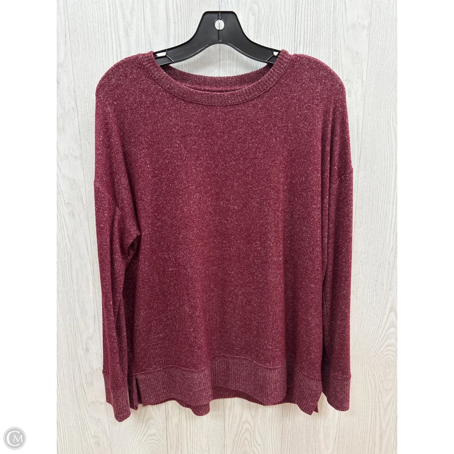 Top Long Sleeve Basic By Time And Tru In Red, Size: S