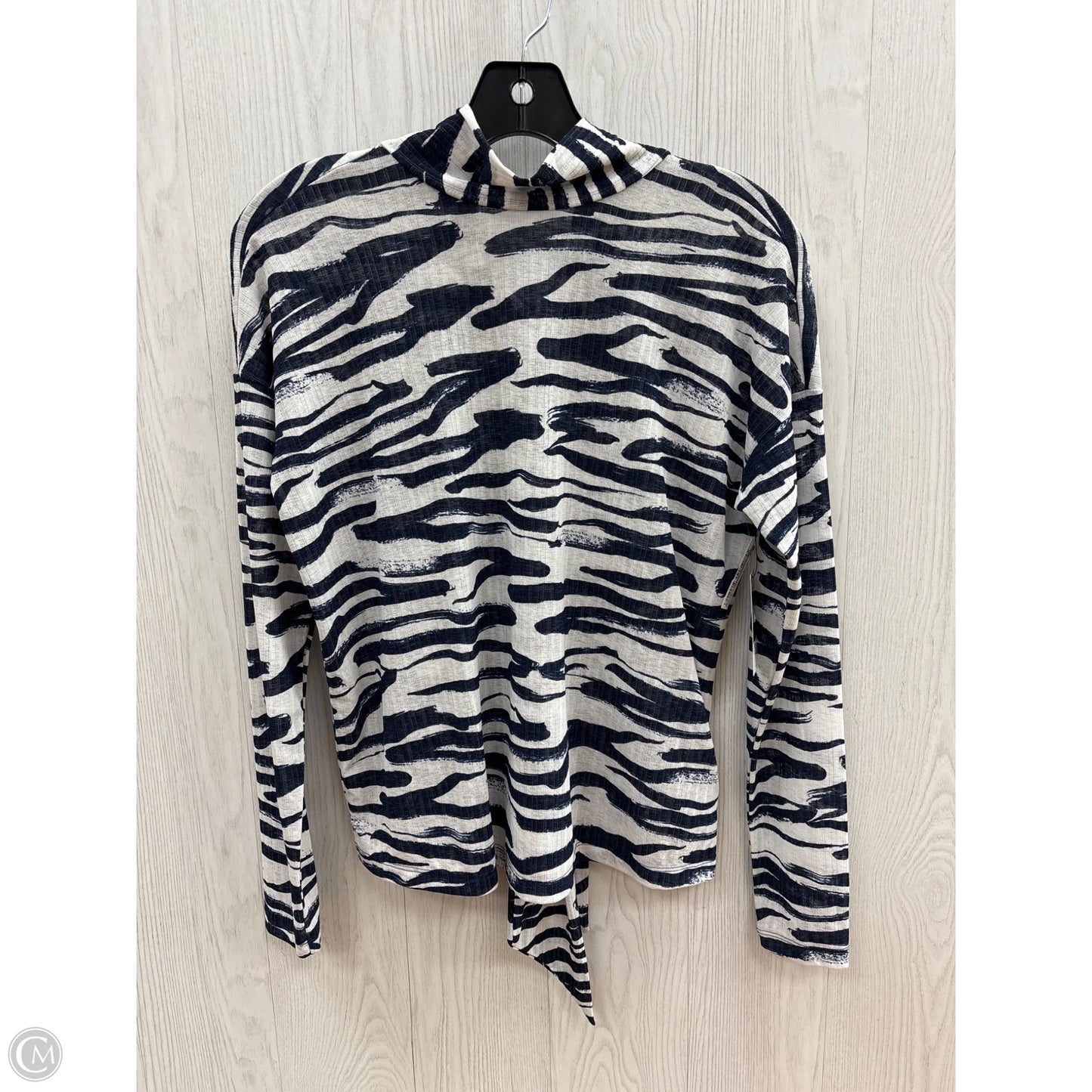 Top Long Sleeve By Nine West In Blue & White, Size: Xs