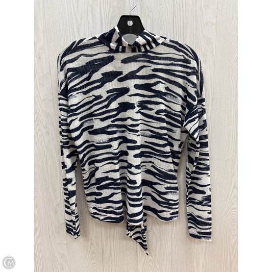 Top Long Sleeve By Nine West In Blue & White, Size: Xs