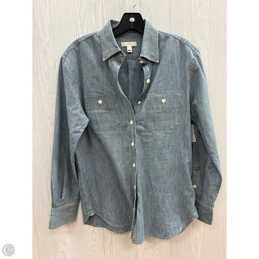 Top Long Sleeve By J. Crew In Blue Denim, Size: Xs
