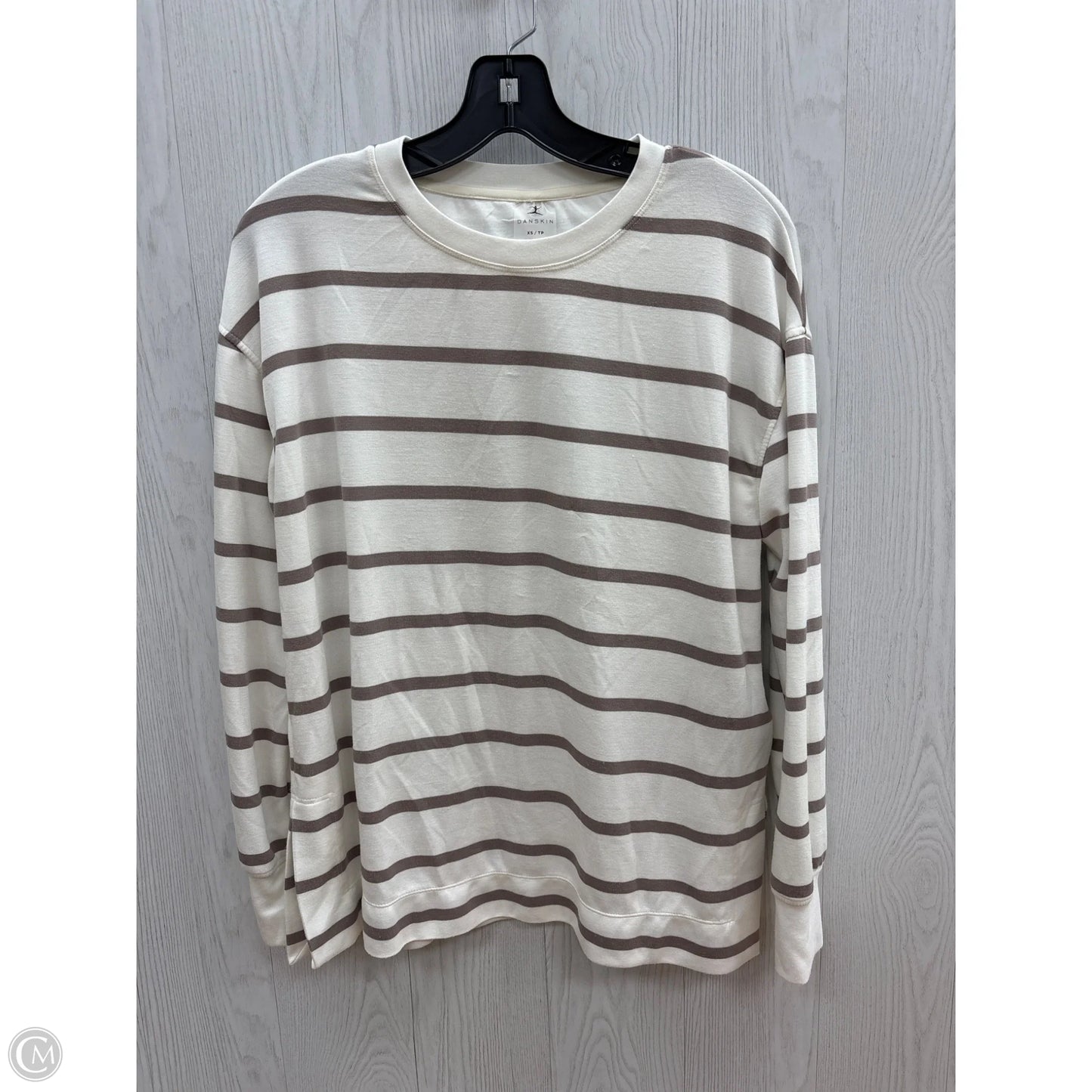 Top Long Sleeve By Danskin In Striped Pattern, Size: Xs