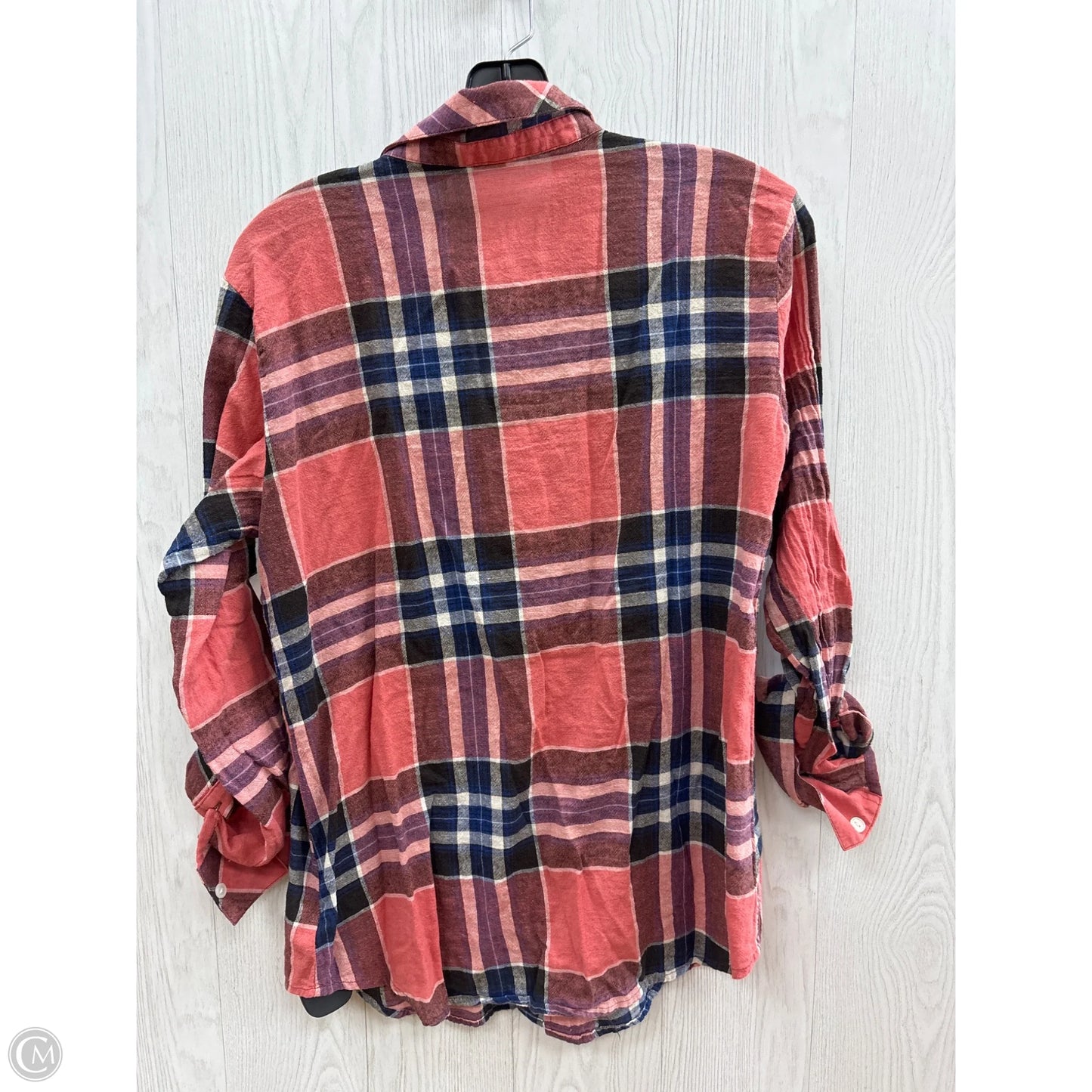 Top Long Sleeve By Sanctuary In Plaid Pattern, Size: S