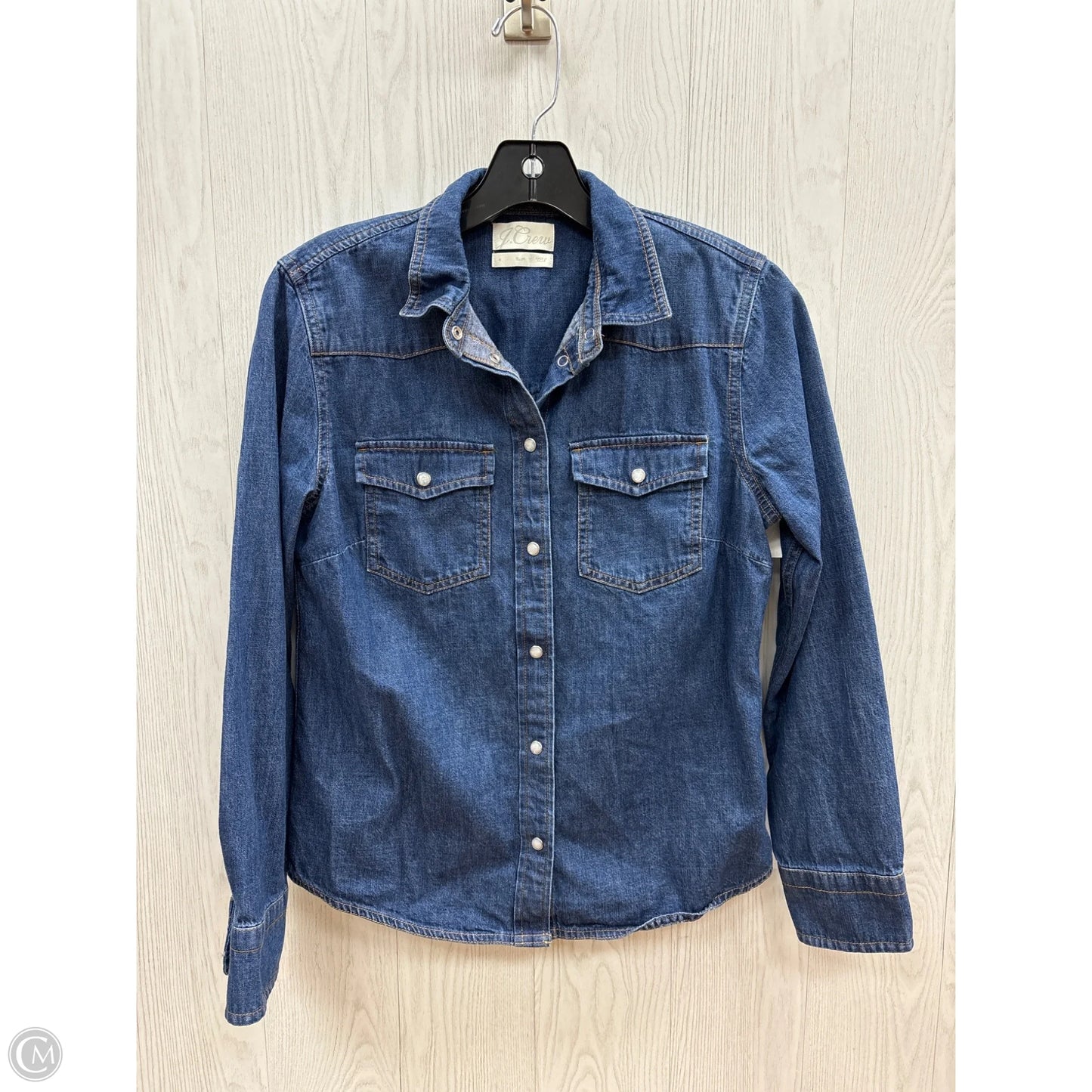 Top Long Sleeve By J. Crew In Blue Denim, Size: Xs