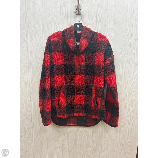 Jacket Fleece By Old Navy In Black & Red, Size: L