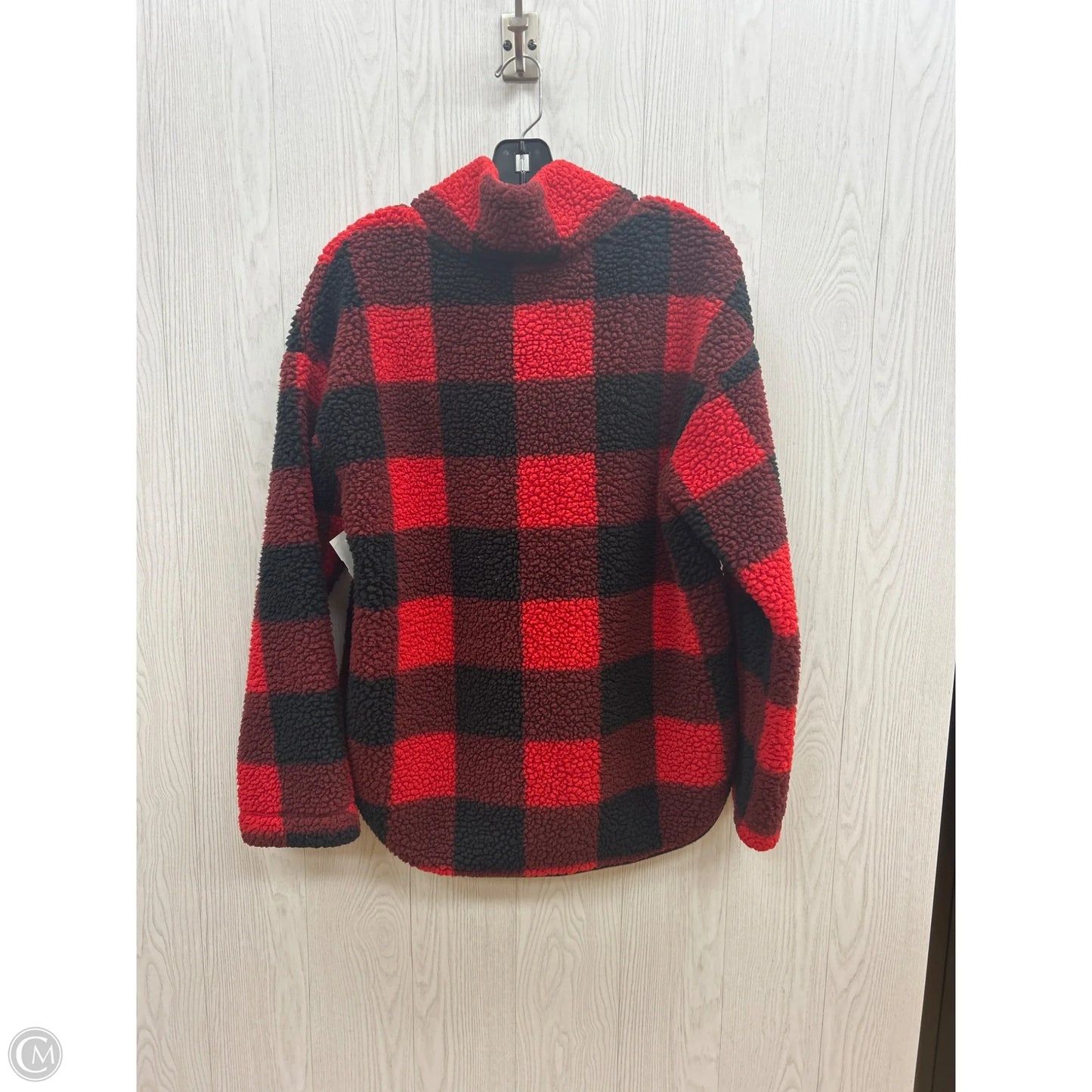 Jacket Fleece By Old Navy In Black & Red, Size: L