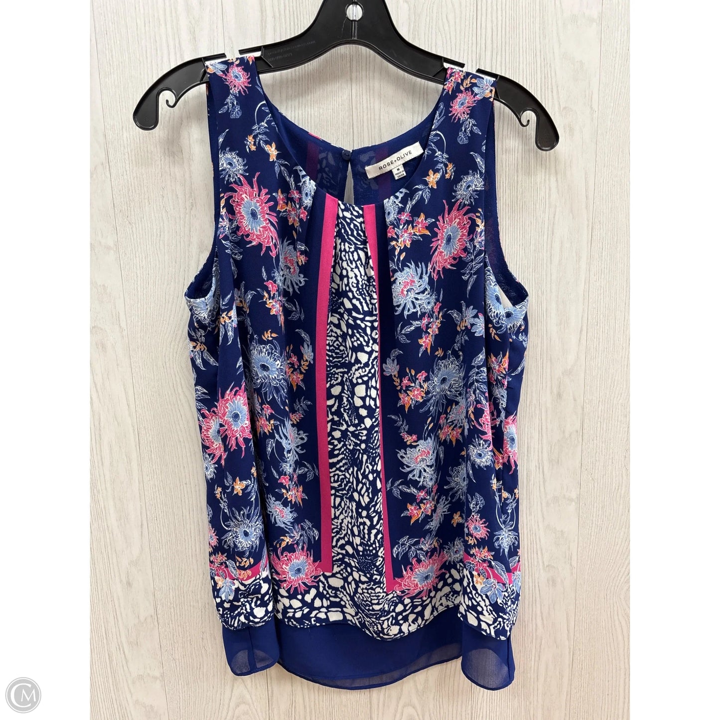 Top Sleeveless By Rose And Olive In Blue, Size: M