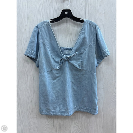 Top Short Sleeve By Old Navy In Blue Denim, Size: L