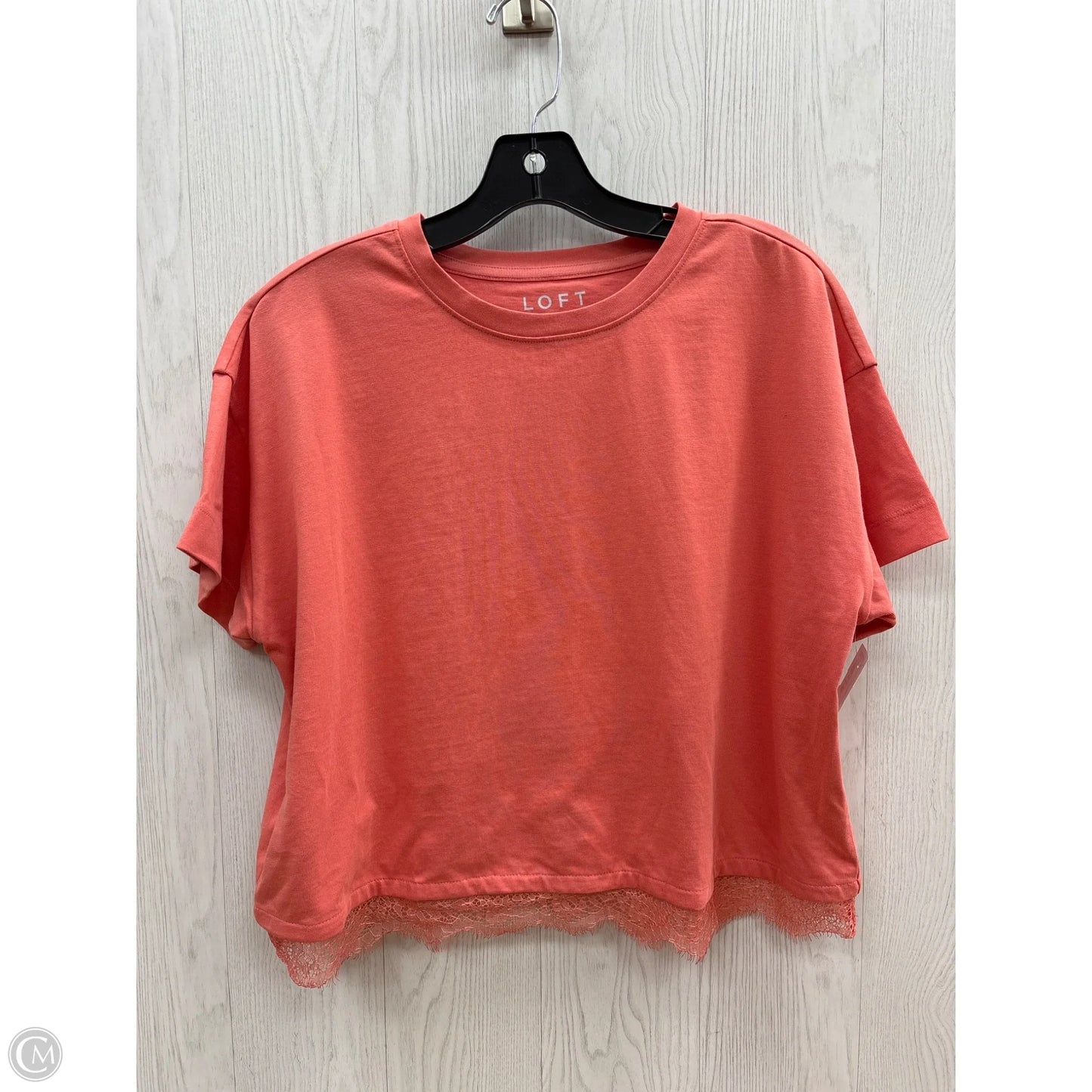 Top Short Sleeve By Loft In Orange, Size: Lp