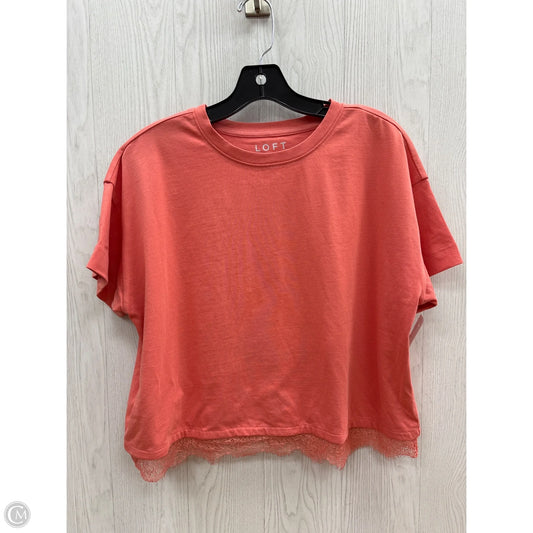 Top Short Sleeve By Loft In Orange, Size: Lp