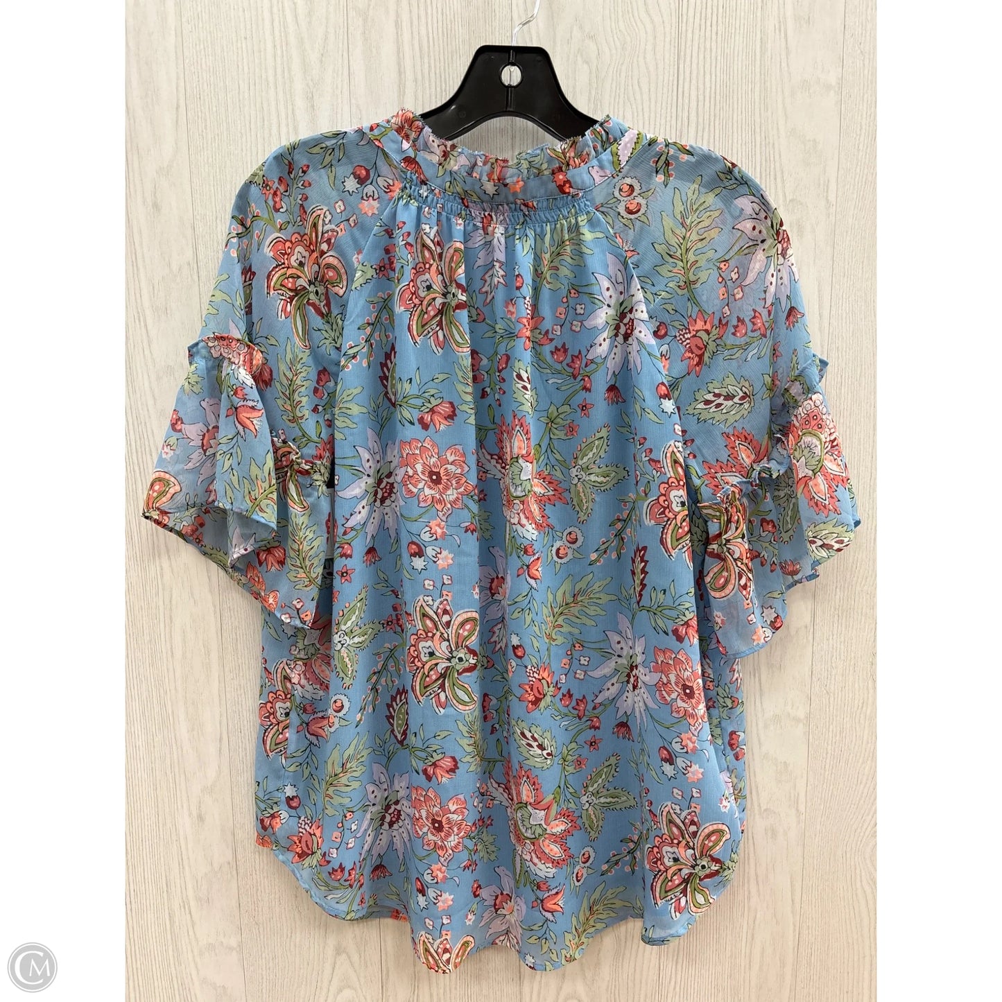 Top Short Sleeve By Loft In Blue, Size: S