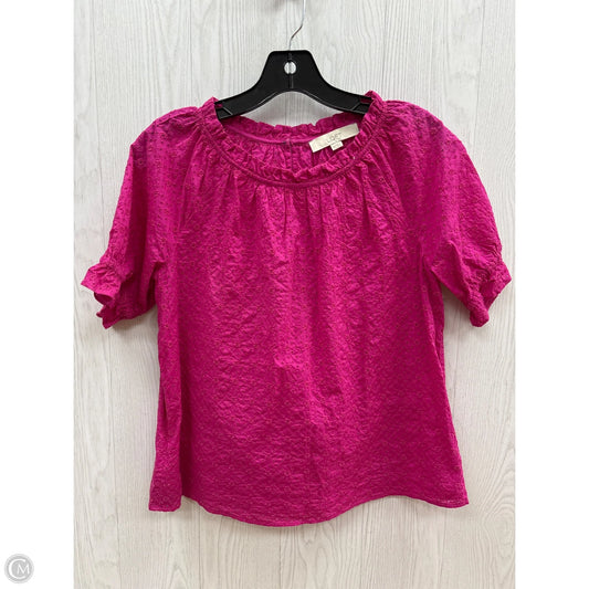 Top Short Sleeve By Loft In Pink, Size: Xs