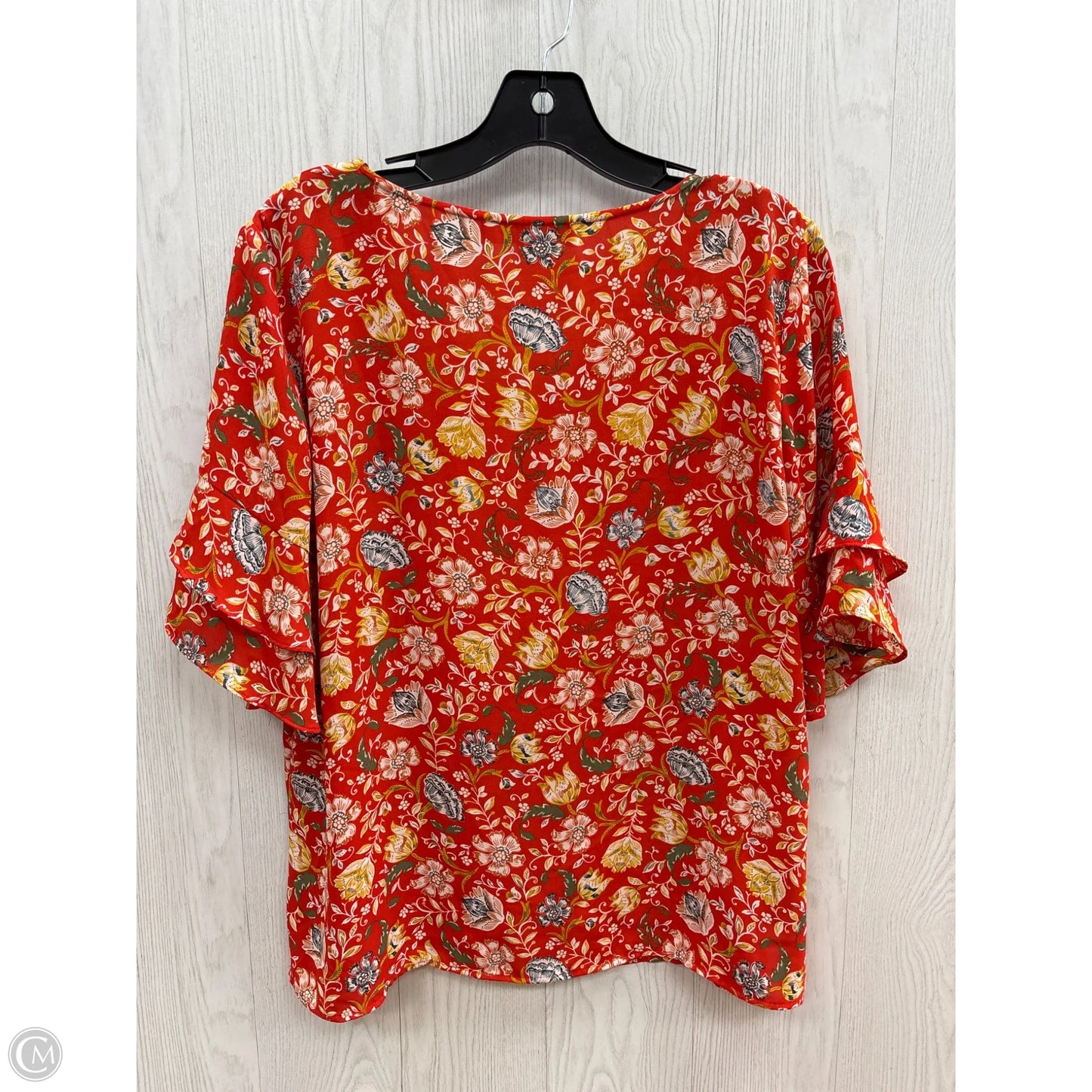 Top Short Sleeve By Loft In Orange, Size: Medium